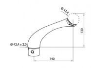 140706~~Buissteun, gebogen, Ø42,4 x 2 mm,