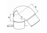 Raccord orientable, (de 40° à 70°),