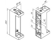 144558-040-12~~hekwerksteun Modell 4558, zijmontage