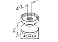 133501-242~~BINNENKERN, BUIS Ø 42,4 X 2 MM, M12 SCHROEFDRAAD