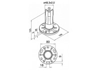 130942-248~~FLENS VOOR TE VERLIJMEN STAANDER Ø 48,3 MM