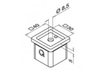 134727-12~~ADAPTER VOOR BUIS 40X40X2MM, VLAK