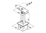 Support main cour. Orient. P. tube carré 40x40x2mm