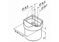 Adaptateur pour tube tube Ø 48,3 mm x 2,0 mm