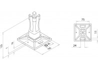 144942-040~~BODEMFLENS VOOR LIJMVERBINDING 40X40X2MM