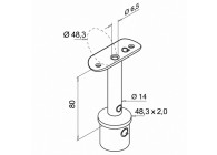 140711-048-01-12~~Buissteun, 48,3 x 2mm, op buis 48,3mm,