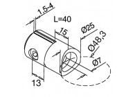 130743-048~~PLAATSTALL BEVESTIGINGSADAPTER VOOR BUIS Ø 48,3MM