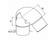 Raccord orientable, (de 40° à 70°),