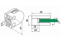 142700-000-12~~Glass clamp, MOD 27, excl. rubber inlay,flat, stainless stee