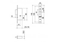 9791-S-25~~INBOUWSLOT ENKEL CILINDER STERSLEUTEL DM 25mm