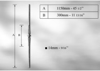 BALUSTRE MARTELE #14MM - LONGUEUR 1150MM