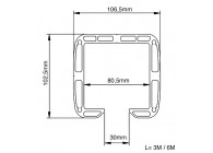 CGA-345P-6M~~COMUNELLO - RAIL IN ALUMINIUM - 6M - BRUT