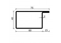 RP1049AA~~L=6000mm HOP profiel in brut staal L40x60x15x2mm