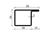 RP106AA~~L=6000mm HOP profiel in brut staal L34x35X15X2mm