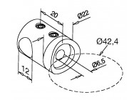 140832-042-12~~EINDSTAFHOUDER LINKS VOOR 12MM STAF,