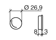 EMBOUT POUR TUBE 26.9X2MM,PLAT