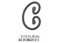 01.084.01~~KRUL 115X80MM ROND 8MM