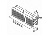 205124-050-08~~RUBBER PROFIEL VOOR GLAS U-PROFIELBUIS Ø42,4MM -5000MM