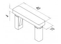 Square-Line - Embout p/ tube 40 x 10 mm