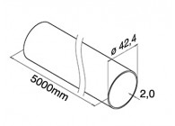 Tubes et barres, tube Ø42,4 mm x 2 mm,