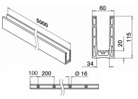 168210-025-00-18~~L=2500mm,EG Smart,vloerprofiel,topmontage,alu,geanod.