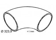 COUDE A SOUDER 3 D 90 -  323.9 x 7.1   - ACIER