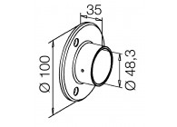 Flanges Embase murale, pour tube Ø 48,3 mm,