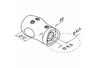 130839-042-12~~DWARSSTAFHOUDER 90° BUITENHOEK,STAF o12mm,BUIS 42,4mm 304 n