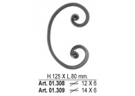 01.309~~C-KRUL 125X80MM - 14X6MM