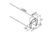 tube à fond de gorge, Ø 42,4 mm x 1,5 mm, L= 5m