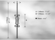 BALUSTRE # 14MM - LONGUEUR 1150MM