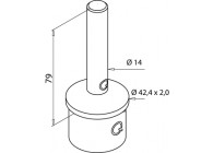 Support tige - m-c, Ø 42,4 x 2 à souder -