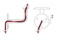 Support mural p/ m-c Ø 42,4 mm avec passe-câble