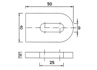 SCH40-50~~BEVESTIGINGSPLAATJE IN STAAL