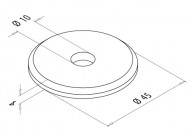 embase ronde à souder Ø 45x4 pr barre Ø 10 EMB 4 PCES !!! .