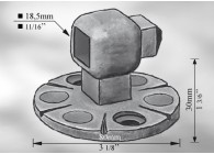 PLATINE DE FIXATION 80X30MM # 18.5MM