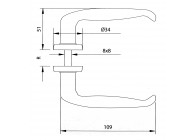 210-40X50-GRIJS~~GELAKTE KLINK IN ZAMAC-GRIJS