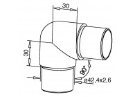 130303-042-12~~KNIEFITTING 90° VOOR BUIS 42,4X2,6MM,