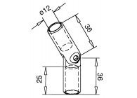 141312-012-12~~VERSTELBARE STAFVERBINDER, 12MM (-90°...+90°) VPE 6 STUKS