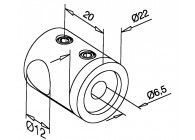 130830-000-12~~DWARS STAFHOUDER,VOOR 12MM STAF VPE 4 STUKS !!!!!