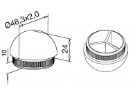 135730-248-12~~EASY HIT HALFRONDE EINDKAP, 48,3X2,0MM,