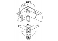 130555-042-12~~HEKWERKSTEUN, FLEXIBEL HOEK, 42,4MM, MOD. 555