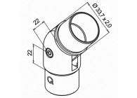 130302-233-12~~VERSTELBARE BUISVERB. 33,7X2MM (-90°...+90°)