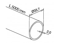 140900-233-50-12~~Buis, Ø33,7 mm x 2 mm - 5 M