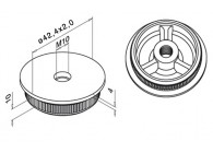 embout à frapper plat, pour tube Ø 42,4x2mm -