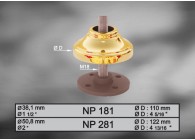 NP181~~NEW-YORK - Ø38.1-  MESSING  DEKPLAAT Ø110MM