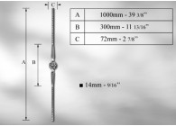 BALUSTRE MARTELE # 14MM - LONGUEUR 1000MM