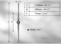 BALUSTRE MARTELE # 14 MM - LONGUEUR 1150MM