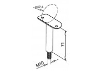 Supports main-courante filet M10-tube Ø 42,4 mm,