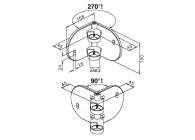 support de poteau modèle 555, angle variable,